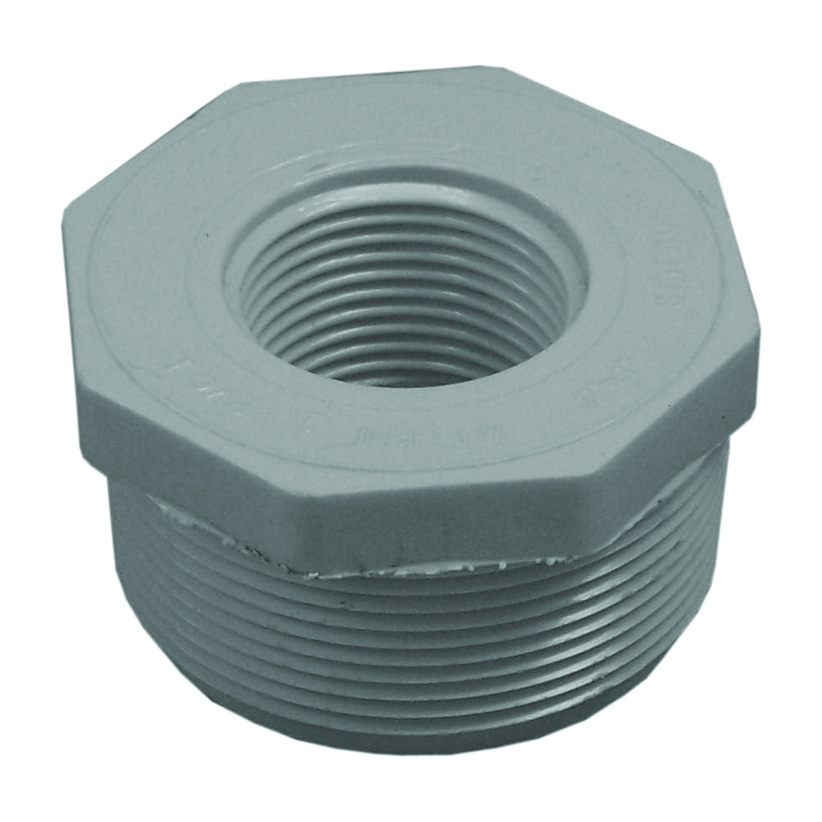 GENOVA 300 Series 34355 Reducing Bushing, 1-1/2 x 1/2 in, MIP x FIP, White, SCH 40 Schedule