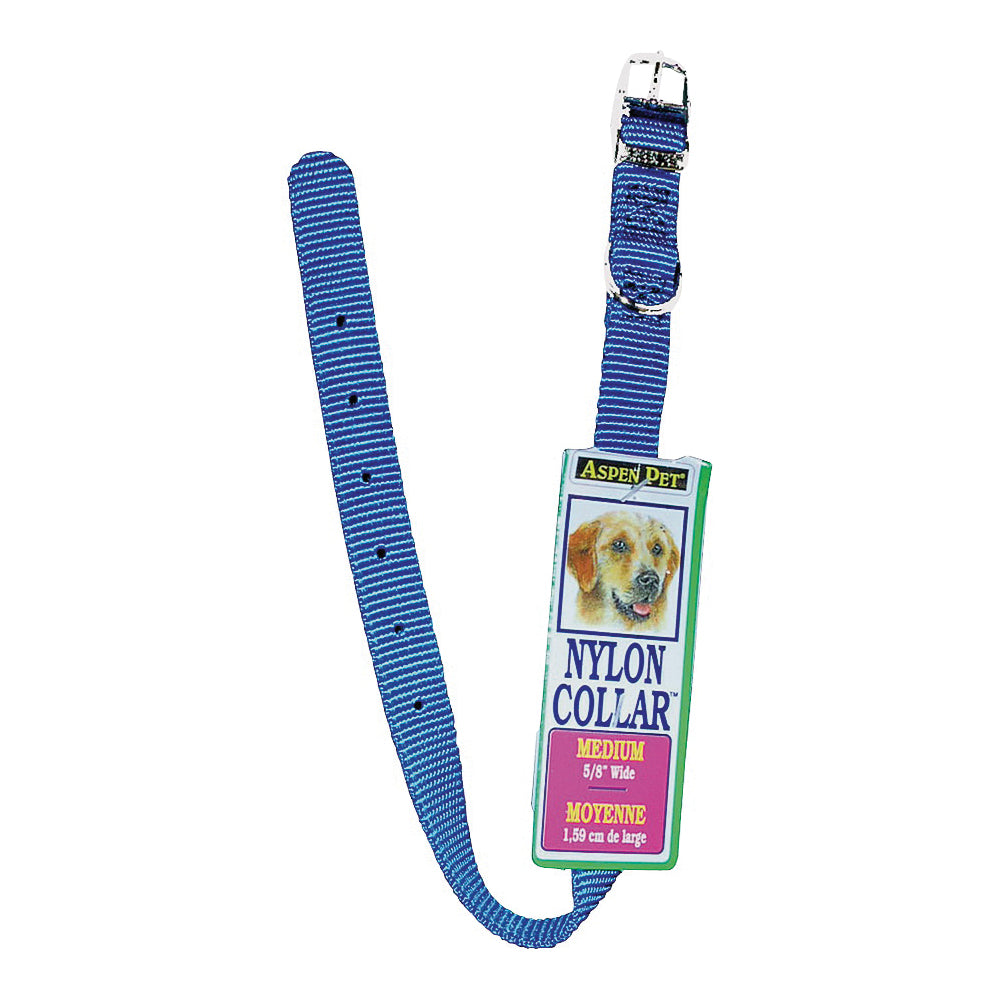 PETMATE 15458 Dog Collar, 16 in L Collar, 5/8 in W Collar, Nylon, Royal