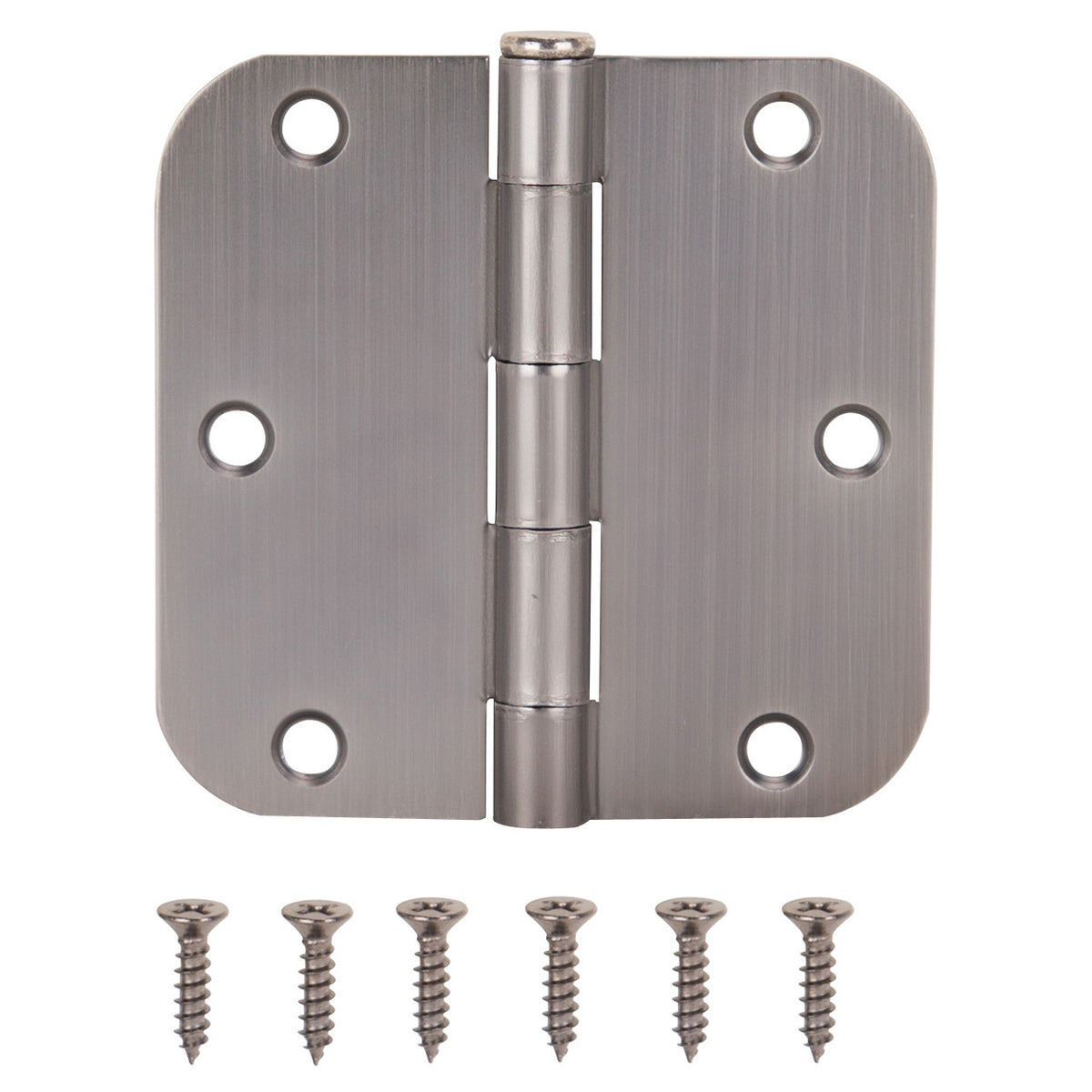 ProSource 20347ANX Door Hinge, Steel, Antique Nickel, Loose Pin, 180 deg Range of Motion, Screw Mounting