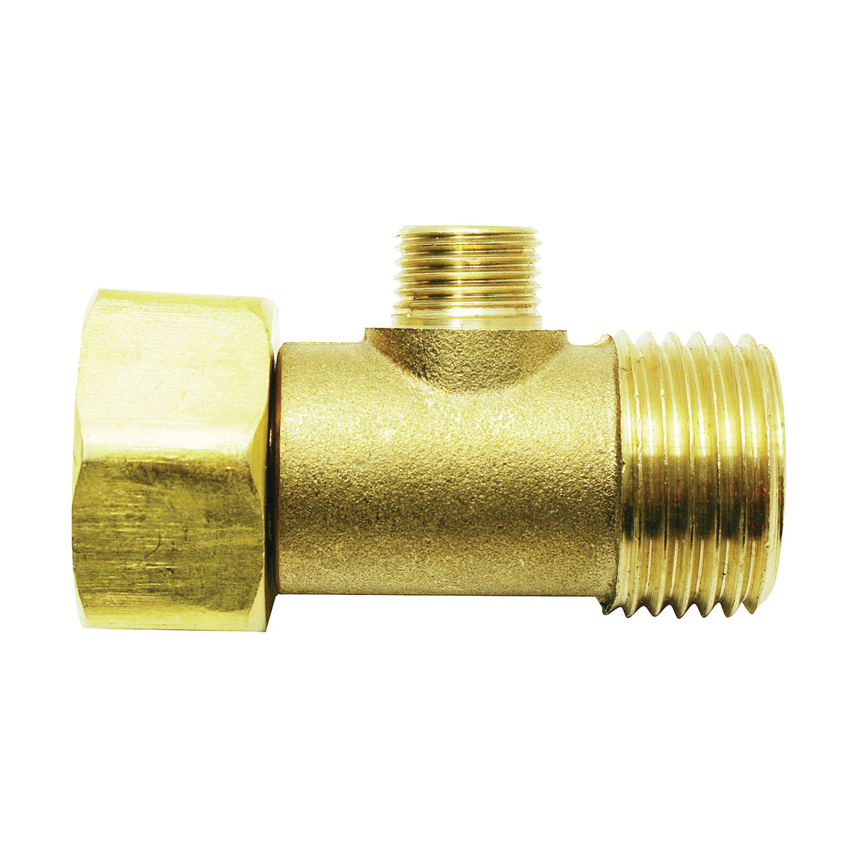 Plumb Pak PP2040LF Tee Adapter, 1/2 x 1/2 x 3/8 in, FIP x MIP x Tube, Brass, Rough Brass