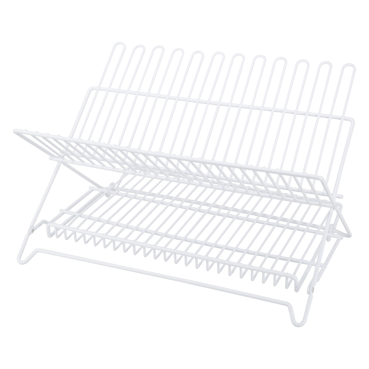 Simple Spaces JI-22W-3L Dish Rack, 20 lb Capacity, 18-1/4 in L, 12-3/4 in W, 11 in H, Steel, White, White PE Coated