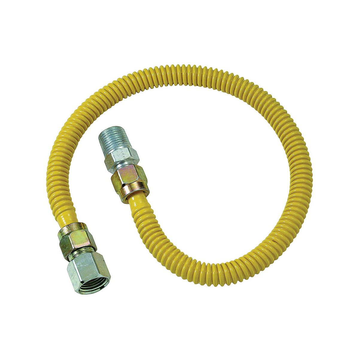 BrassCraft ProCoat Series CSSD54-30 Gas Connector, 1/2 x 1/2 in, Stainless Steel, 30 in L