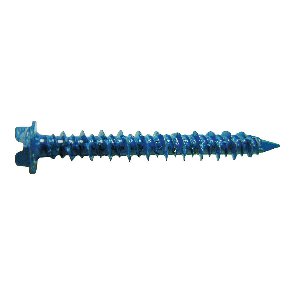 Western States Hardware 54101-1 Tapped Screw, Hex, Slotted Drive, Diamond Point, Steel, Blue