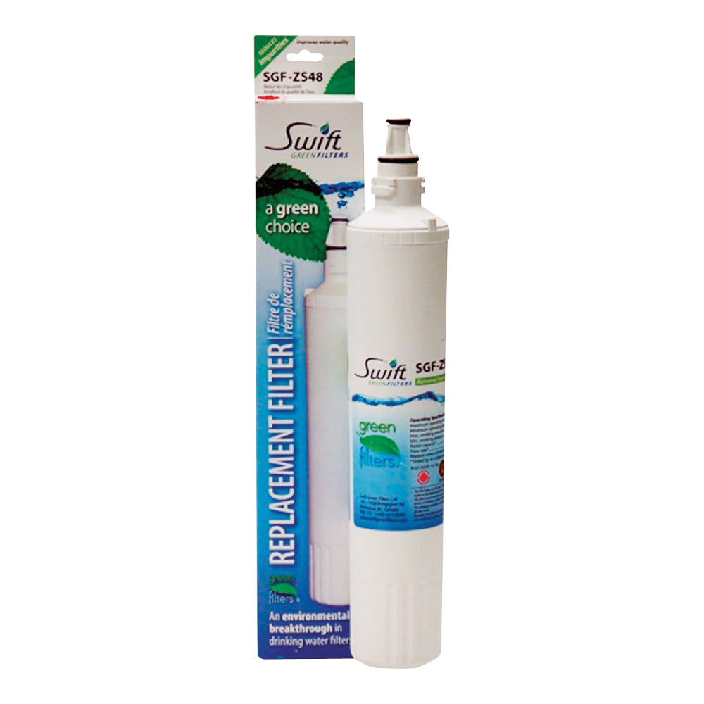 SWIFT GREEN FILTERS SGF-ZS48 Refrigerator Water Filter, 0.5 gpm, 0.5 um Filter, Coconut Shell Carbon Block Filter Media
