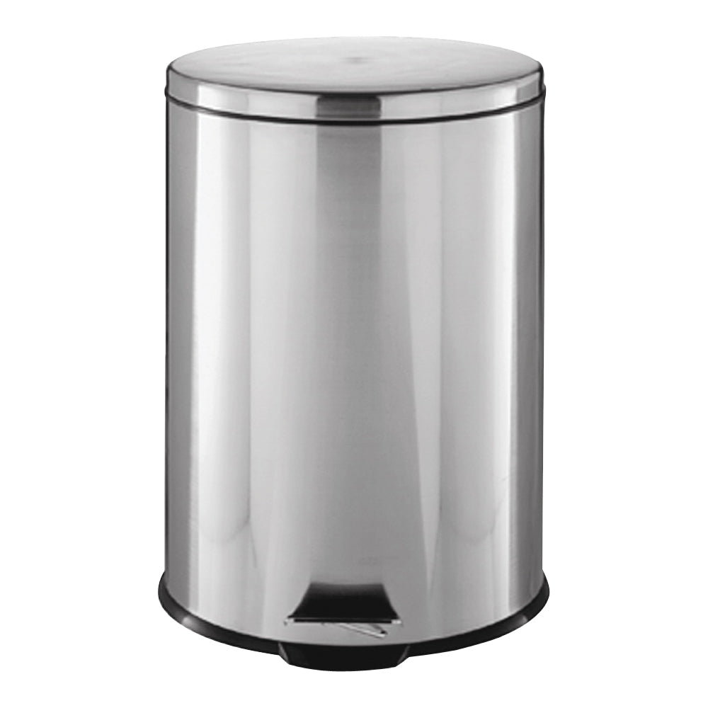 Simple Spaces LYP07F3-3L Trash Can, 1.85 gal Capacity, Plastic/Stainless Steel/Steel, Silver, Flat Lid Closure