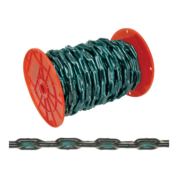 Campbell PS0332027 Straight Link Coil Chain, #2/0, 60 ft L, 520 lb Working Load, Steel, Zinc