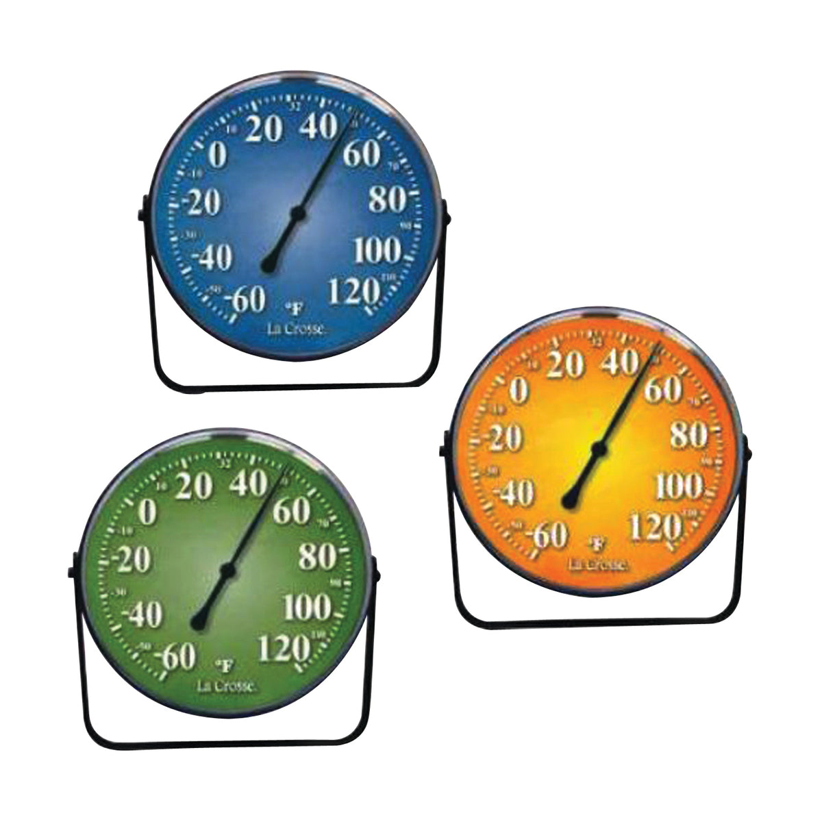 La Crosse 104-1512 Variety Pack Thermometer, 5 in Display, -60 to 120 deg F, Metal Casing