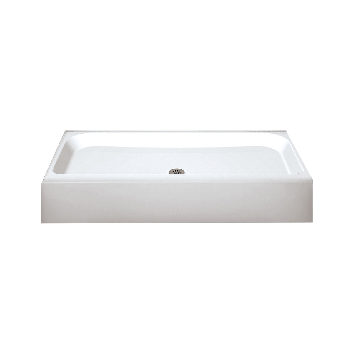 MAAX Finesse 105624-000-002 Shower Base, 48 in L, 32 in W, 7 in H, Fiberglass, White, Alcove Installation