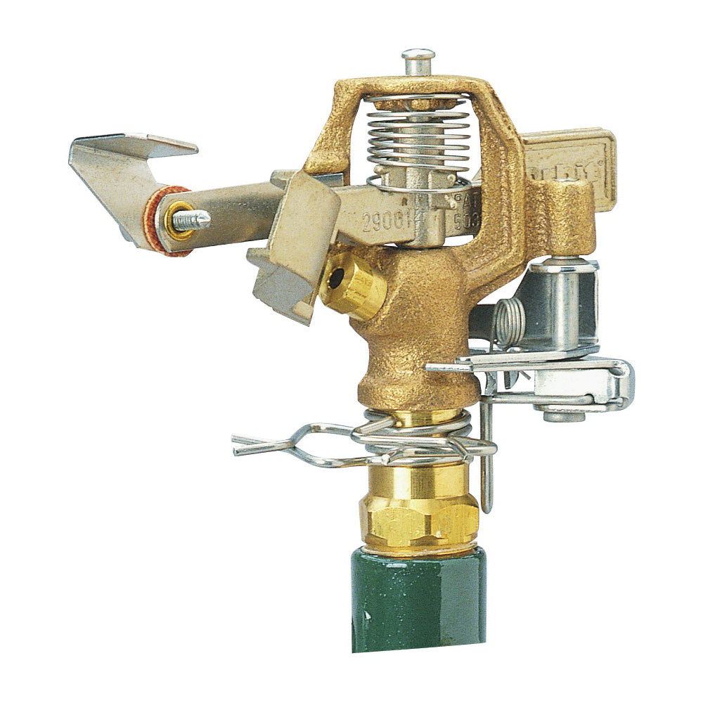 Orbit WaterMaster 55032 Impact Sprinkler with Single Nozzle, 1/2 in Connection, 20 to 40 ft, Brass