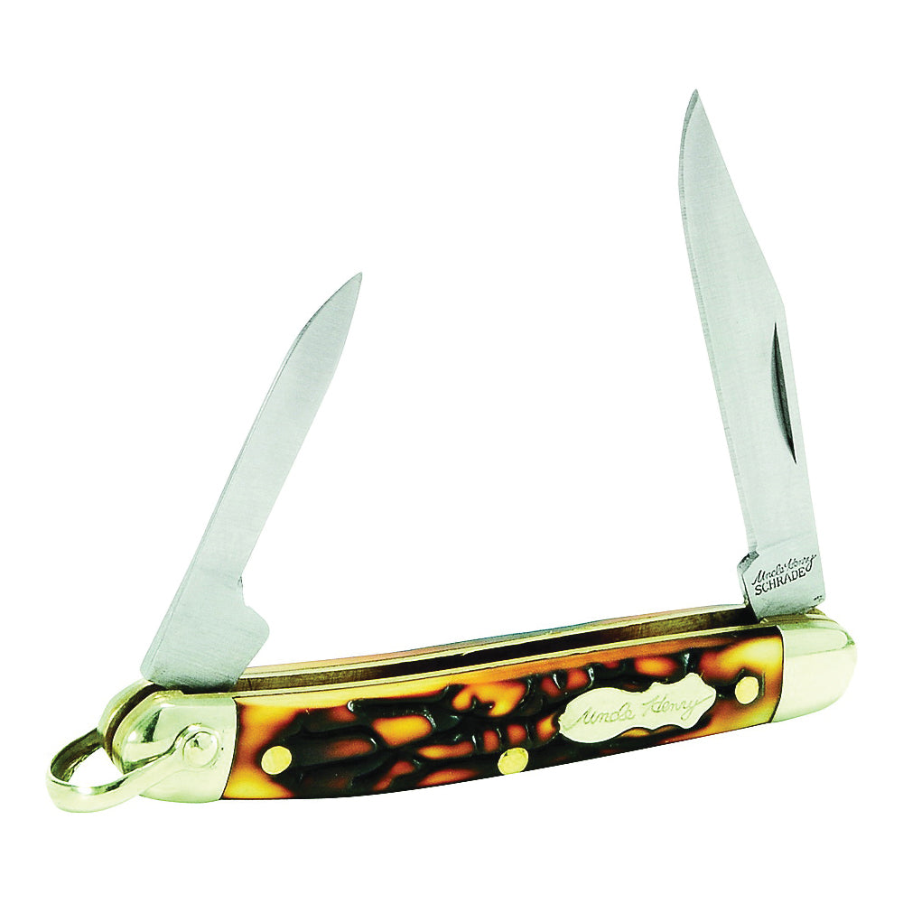 Uncle Henry 804UH Folding Pocket Knife, 2 in L Blade, 7Cr17 High Carbon Stainless Steel Blade, 2-Blade