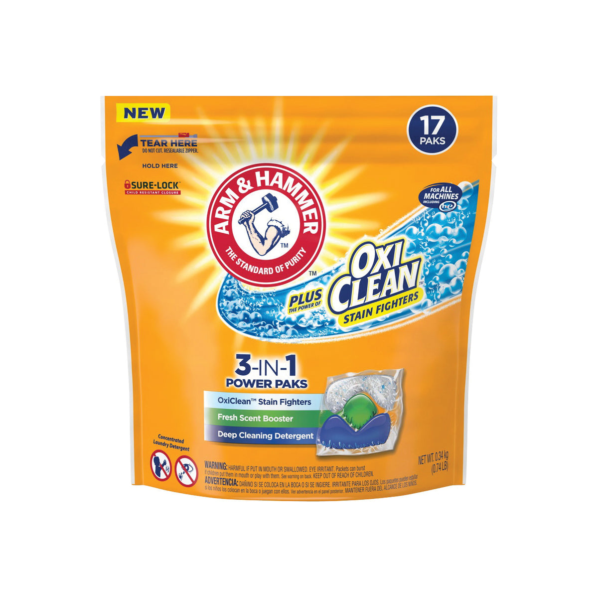 ARM &amp; HAMMER 94206 Laundry Detergent, 17 CT Pack, Fresh