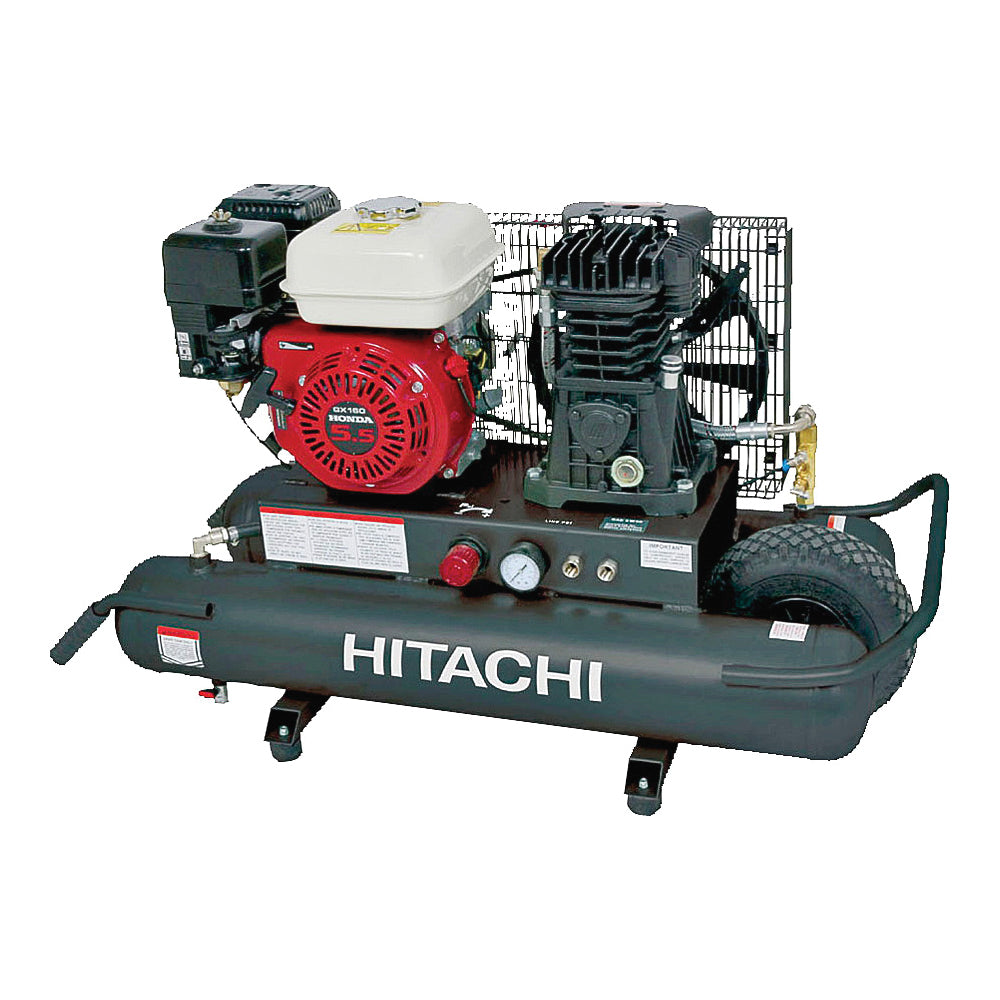 HITACHI EC2510E Gas Powered Wheeled Air Compressor, 8 gal Tank, 5.5 hp, 116 to 145 psi Pressure, 9.3 cfm Air