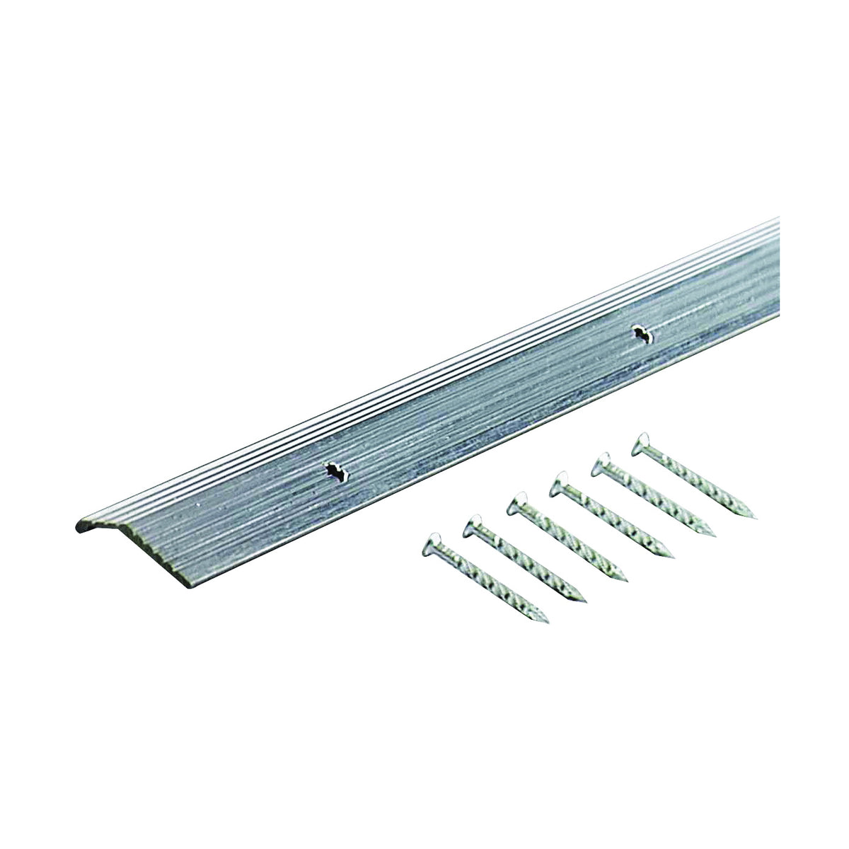 M-D 78089 Carpet Trim, 72 in L, 7/8 in W, Fluted Surface, Aluminum, Silver