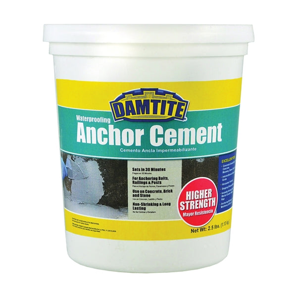DAMTITE 08032/08031 Anchoring Cement, Powder, Gray, 48 hr Curing, 2.5 lb Pail