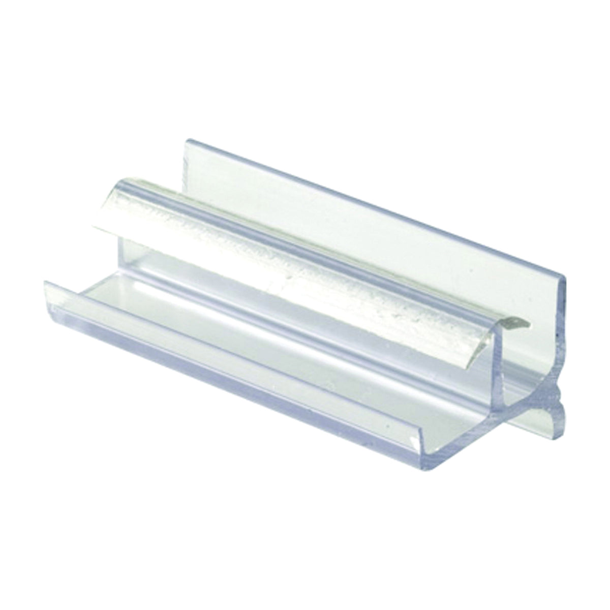 Prime-Line M 6144 Shower Door Bottom Guide, Frameless, Vinyl, Clear, For: Frameless Glass Shower Doors