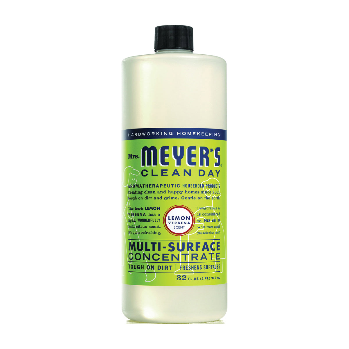Mrs. Meyer's Clean Day 12440 Cleaner, 32 oz Bottle, Liquid, Lemon Verbena