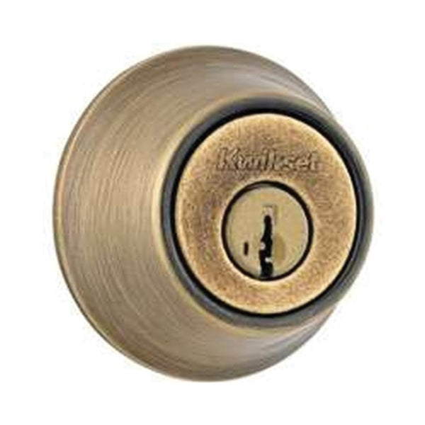 Kwikset 660 5 RCAL RCS Deadbolt, Different, Smartkey Key, Steel, Antique Brass, 2-3/8 to 2-3/4 in Backset