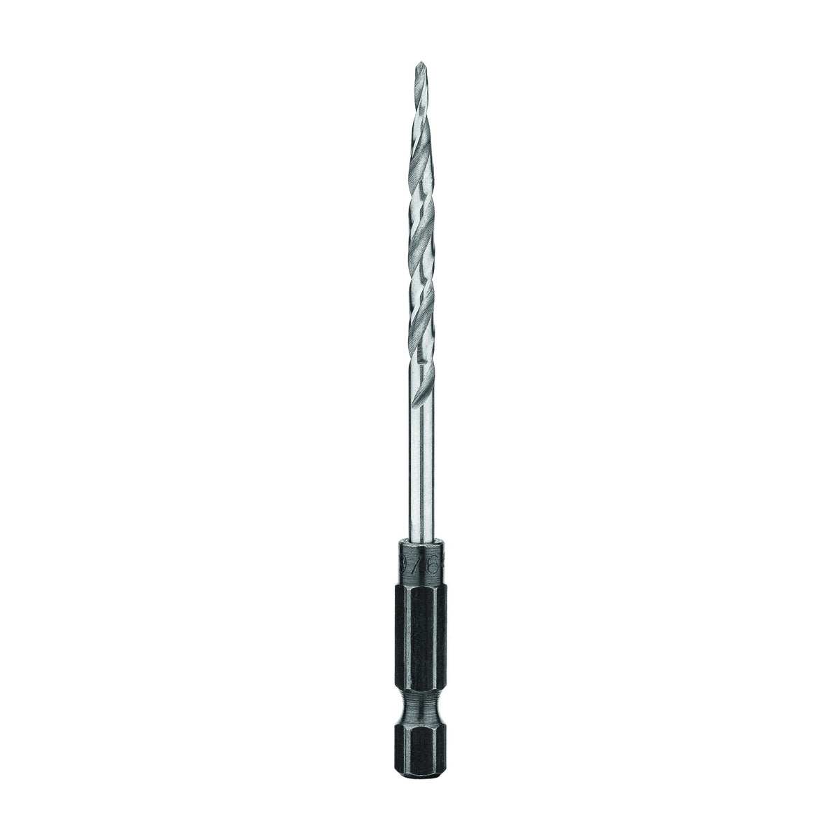 DeWALT DW2537 Drill Bit, 9/64 in Dia, 3 in OAL, Countersink, Spiral Flute, 4-Flute, 1/4 in Dia Shank, Hex Shank