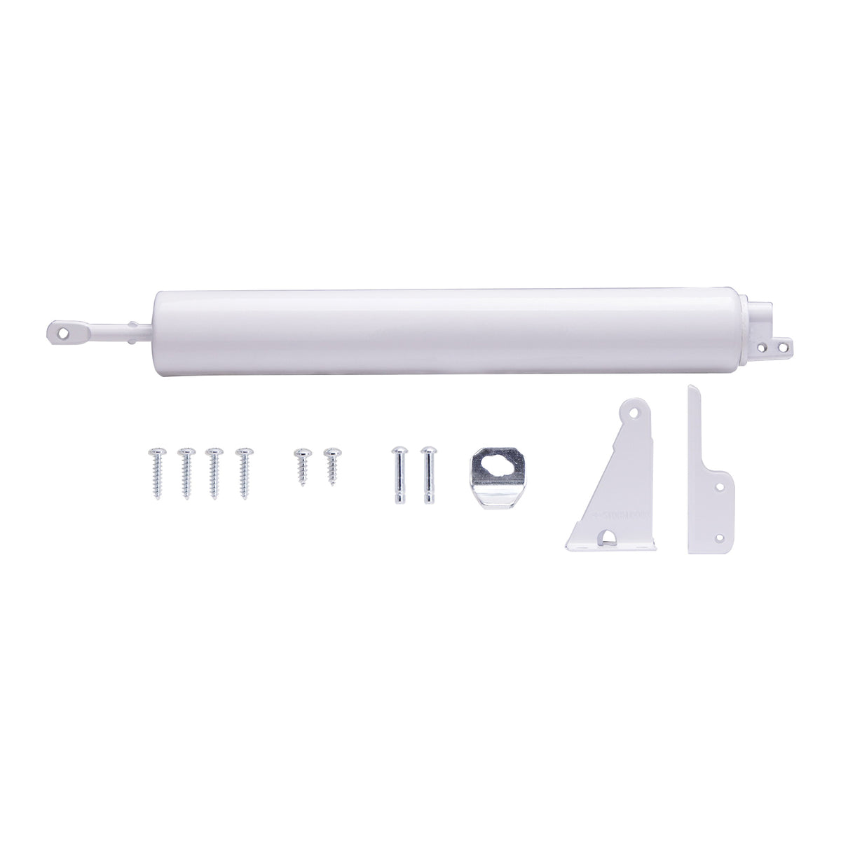 ProSource 16027-UW-PS Door Closer, 1-1/2 in Diameter Tube Dia Rod, 90 deg Opening, 17-1/2 in L, White