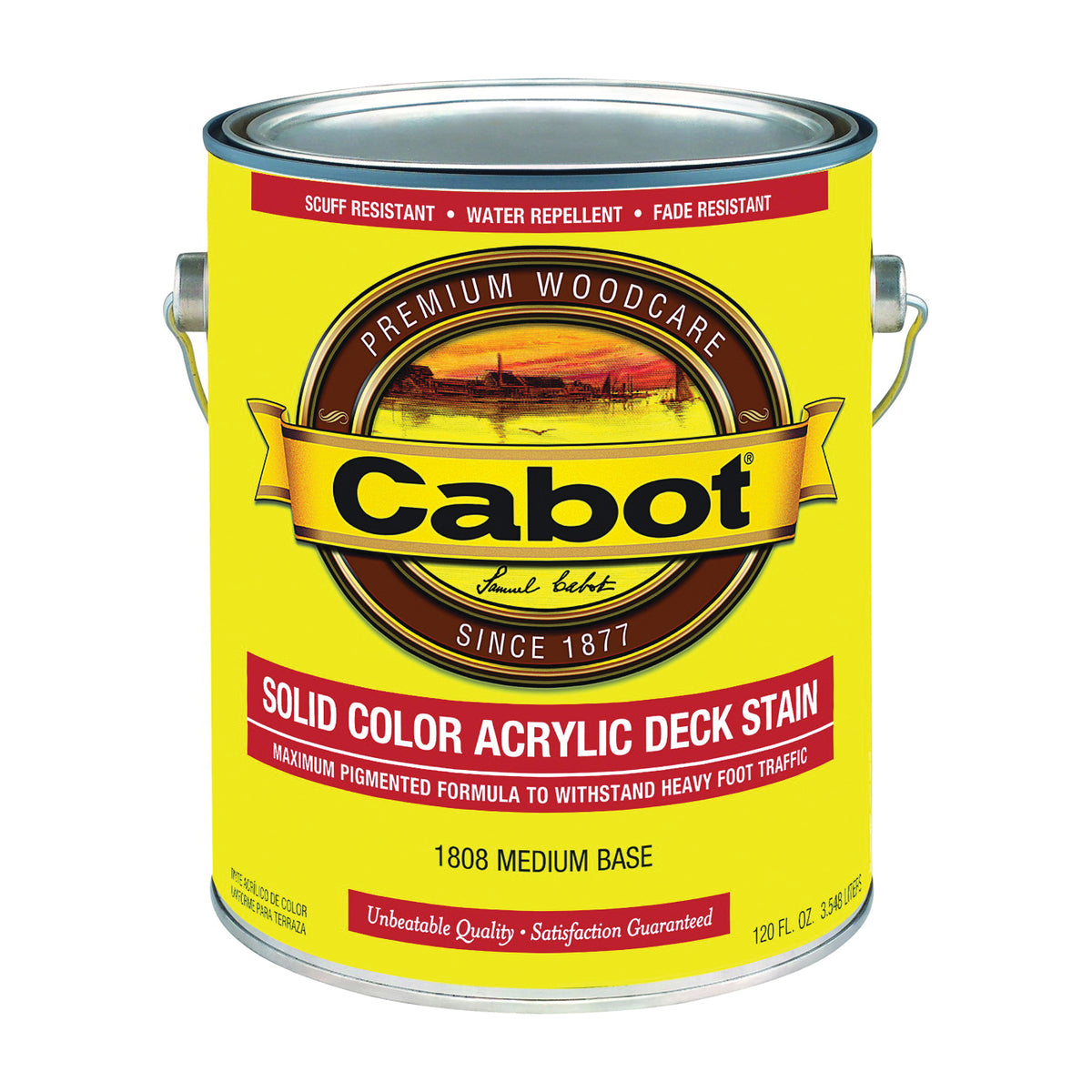 Cabot 1808C Decking Stain, Low-Lustre, Medium Base, Liquid, 1 gal