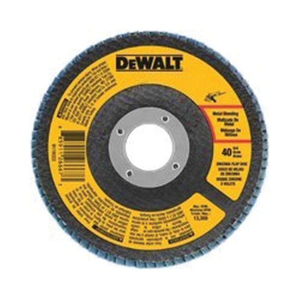 DeWALT DWA8203 Flap Disc, 4 in Dia, 5/8 in Arbor, Coated, 80 Grit, Medium, Zirconium Oxide Abrasive