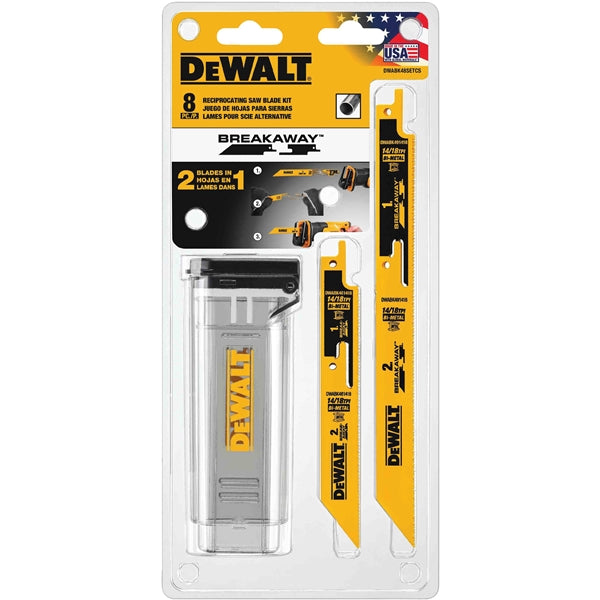 DeWALT BREAKAWAY DWABK48SETCS Reciprocating Saw Blade Set, 8-Piece, Bi-Metal