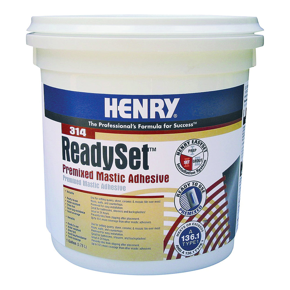 HENRY 12256 Mastic Adhesive, Off-White, 1 gal Container