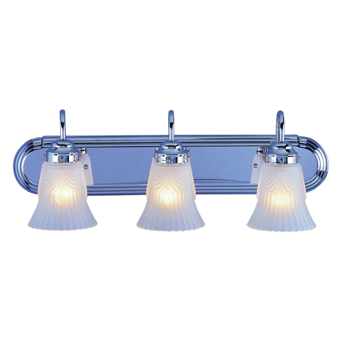 Boston Harbor RF-V-028-CH Vanity Light Fixture, 60 W, 3-Lamp, A19 or CFL Lamp, Steel Fixture, Chrome Fixture