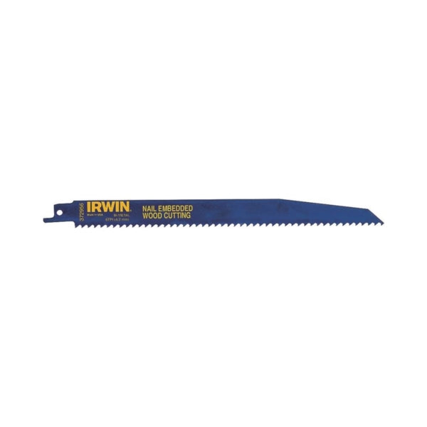 IRWIN 372956 Reciprocating Saw Blade, 2 in W, 9 in L, 6 TPI, Bi-Metal Cutting Edge