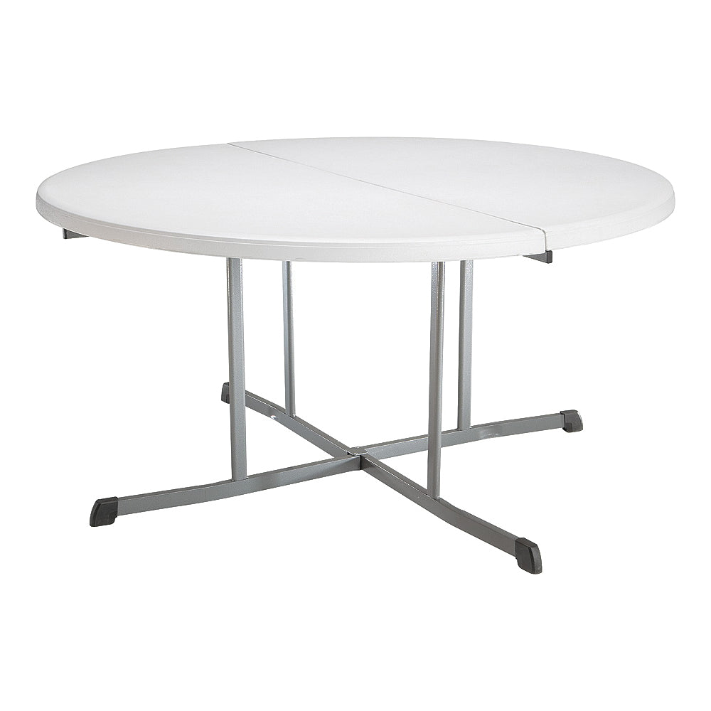 Lifetime Products 5402 Fold-in-Half Table, Steel Frame, Polyethylene Tabletop, Gray/White