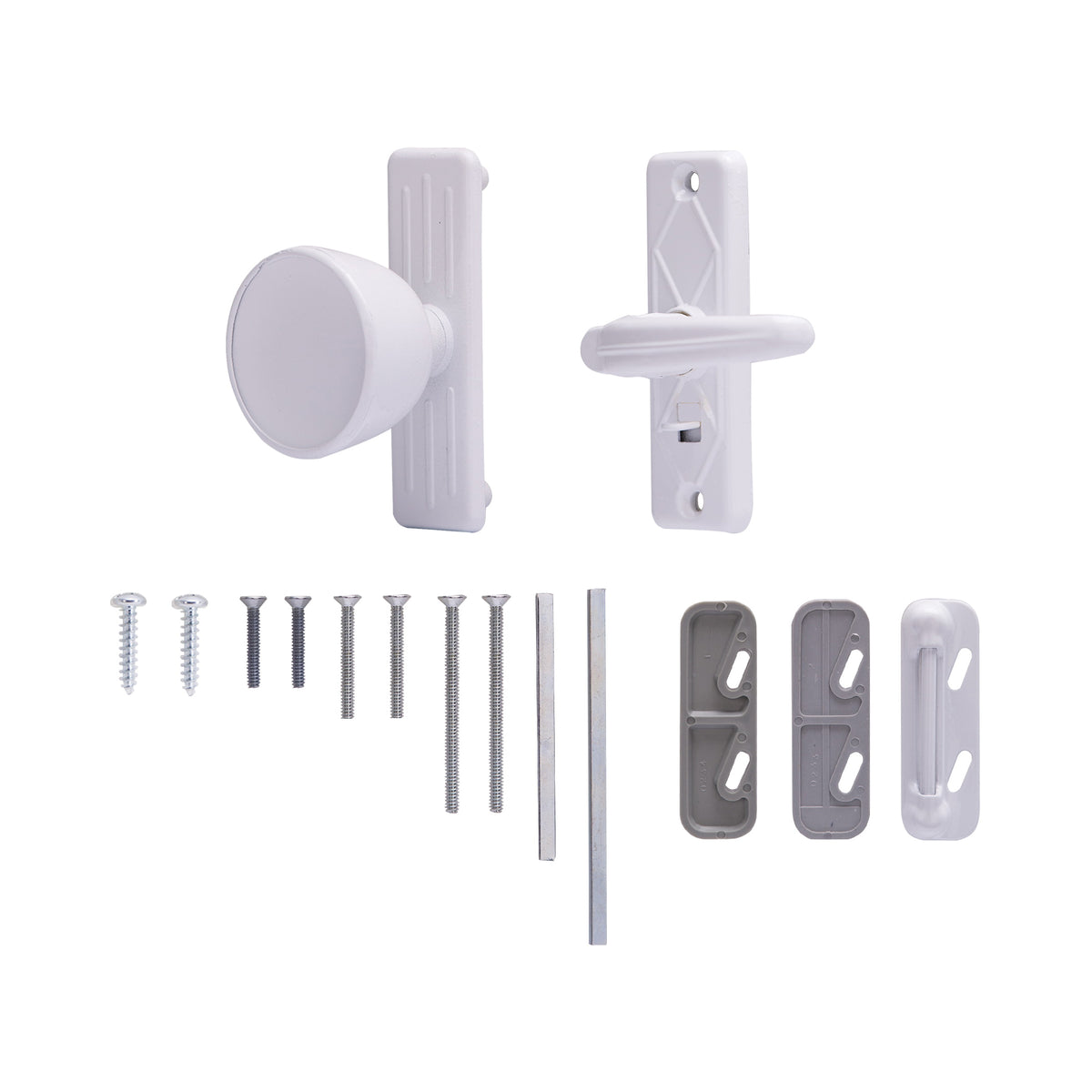 ProSource 47035-UW-PS Knob Latch, Zinc, White, 5/8 to 1-1/2 in Thick Door, 1 in Backset