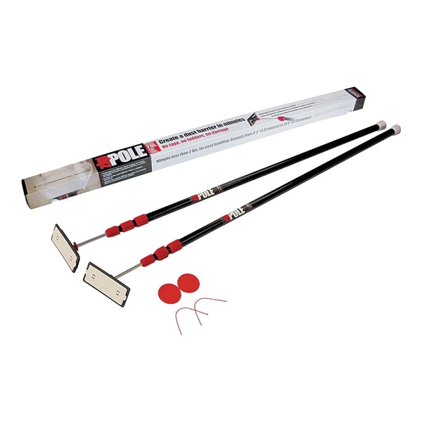 ZIPWALL ZipPole ZP2 Dust Barrier Pole, Spring-Loaded, 10 ft L, Stainless Steel