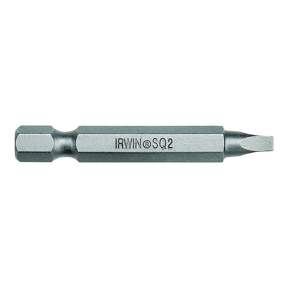 IRWIN 93221 Power Bit, #2 Drive, Square Recess Drive, 1/4 in Shank, Hex Shank, 3 in L, High-Grade S2 Tool Steel