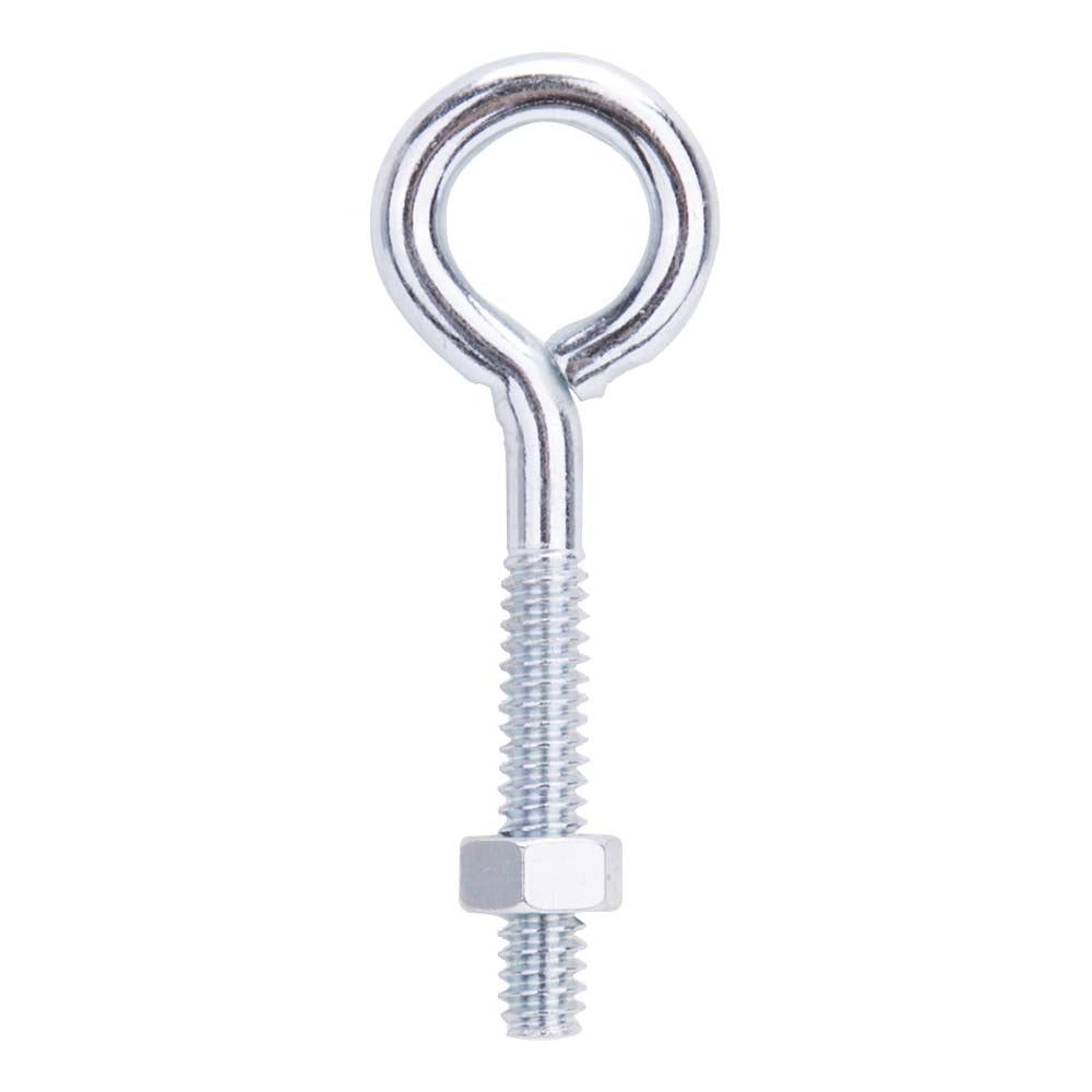 ProSource LR266 Eye Bolt, 4.8 mm Thread, Machine Thread, 1 in L Thread, 3/4 in Dia Eye, 79 lb Working Load, Steel, Zinc