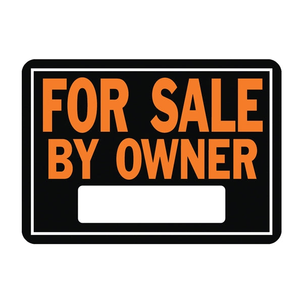 HY-KO Hy-Glo Series 845 Identification Sign, For Sale By Owner, Fluorescent Orange Legend, Aluminum