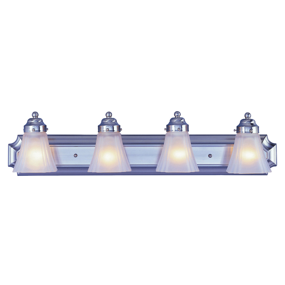Boston Harbor RF-V-042-BN Vanity Light Fixture, 60 W, 4-Lamp, A19 or CFL Lamp, Steel Fixture, Brushed Nickel Fixture