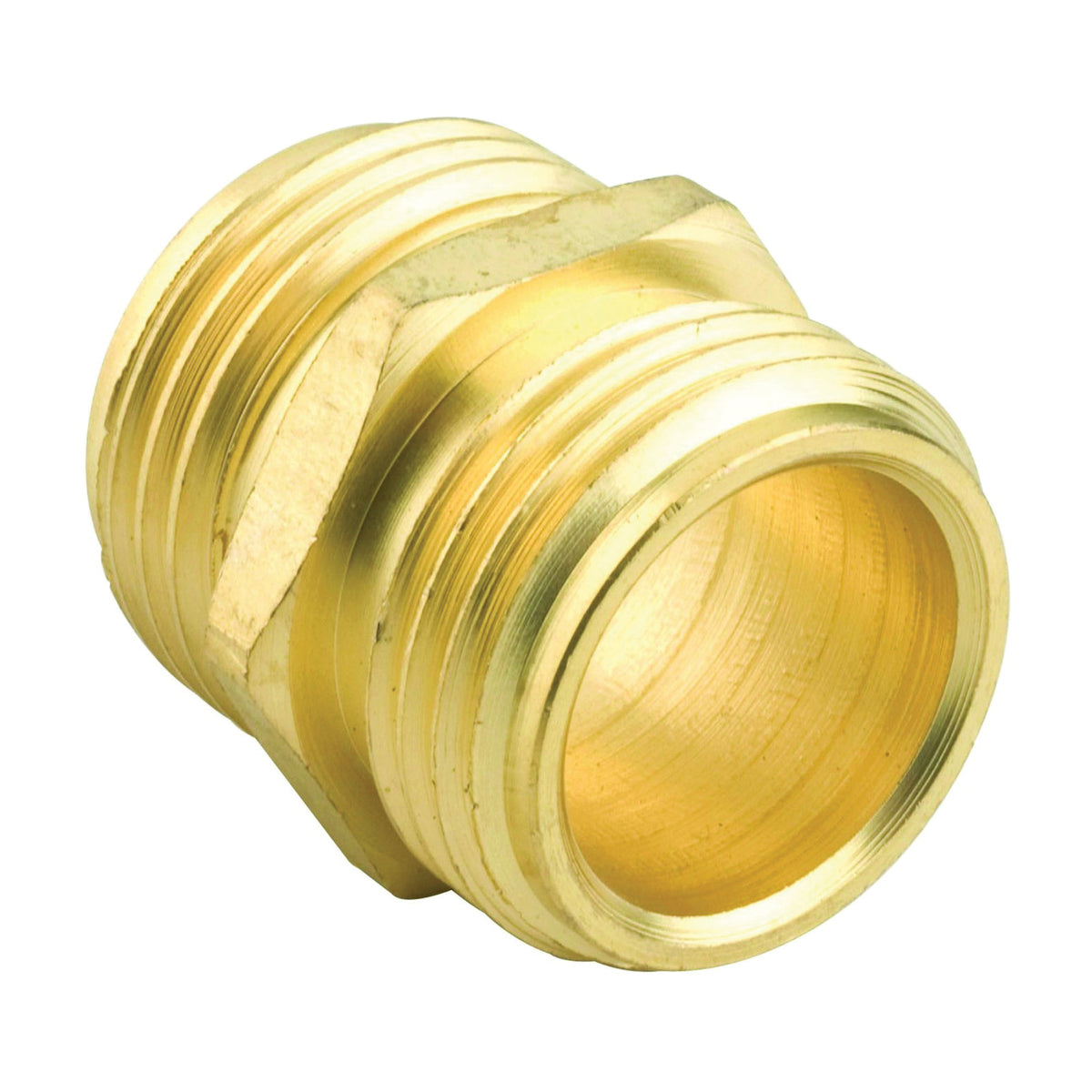 Gilmour 877014-1001 Hose Adapter, 3/4 x 3/4 in, MNH x MNH, Brass, For: Garden Hose