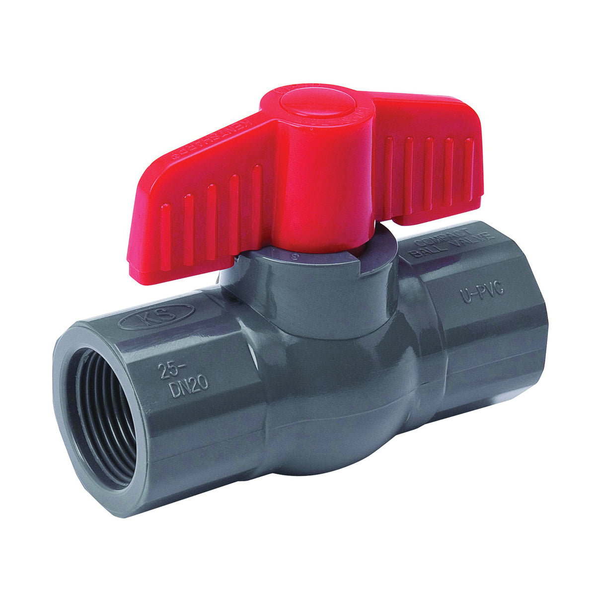 B &amp; K 107-103 Ball Valve, 1/2 in Connection, FPT x FPT, 150 psi Pressure, PVC Body