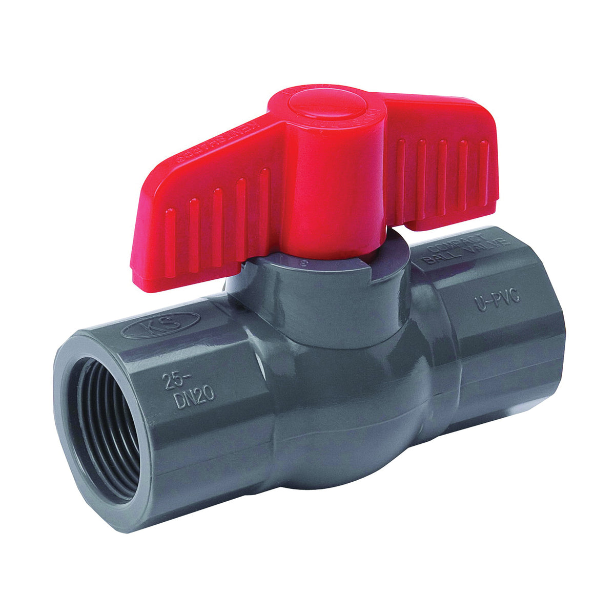 B &amp; K 107-107 Ball Valve, 1-1/2 in Connection, FPT x FPT, 150 psi Pressure, PVC Body