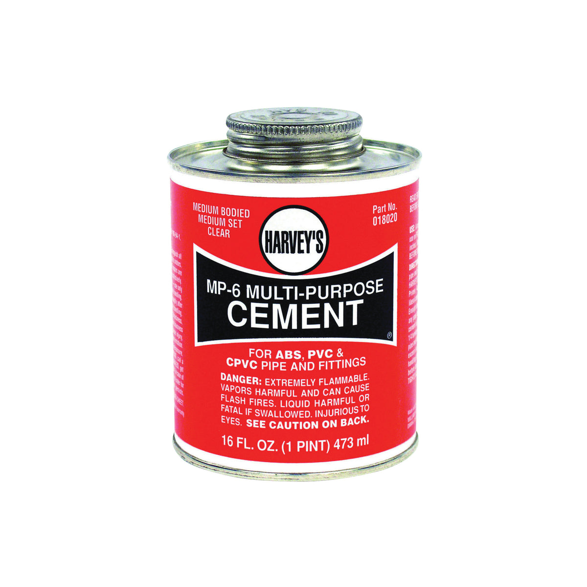 Harvey 018020-12 Solvent Cement, 16 oz Can, Liquid, Milky Clear