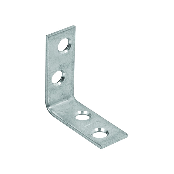 National Hardware 115BC Series N266-304 Corner Brace, 1-1/2 in L, 5/8 in W, Steel, Zinc, 0.08 Thick Material