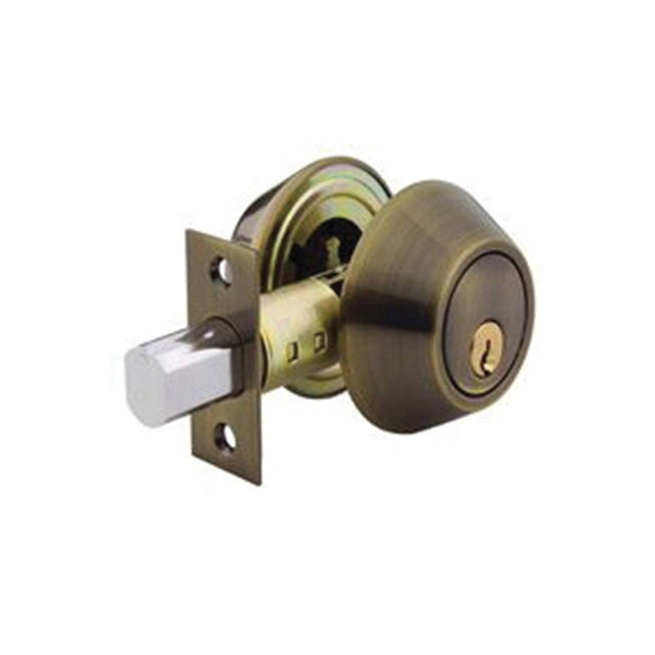 Schlage B62NV609KA4 Entry Deadbolt, 1 Grade, Keyed Alike Key, Metal, Antique Brass, 2-3/8 x 2-3/4 in Backset