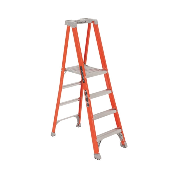 Louisville FXP1704 Platform Ladder, 46 in Max Standing H, 300 lb, Type IA Duty Rating, 4-Rung, 3 in D Step, Fiberglass