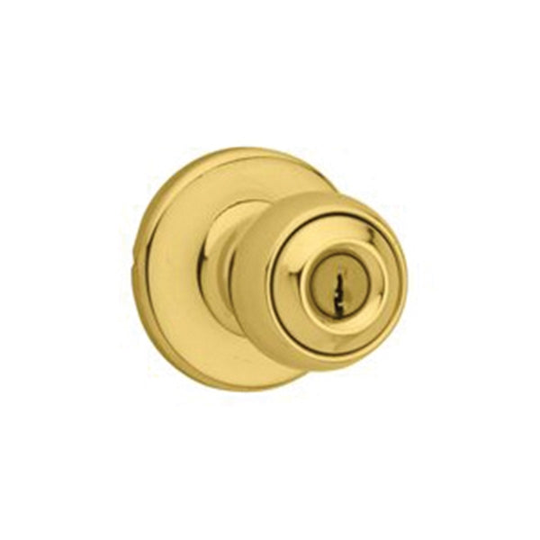 Kwikset 400P36ALRCSK3BX Keyed Entry Knob, Polished Brass