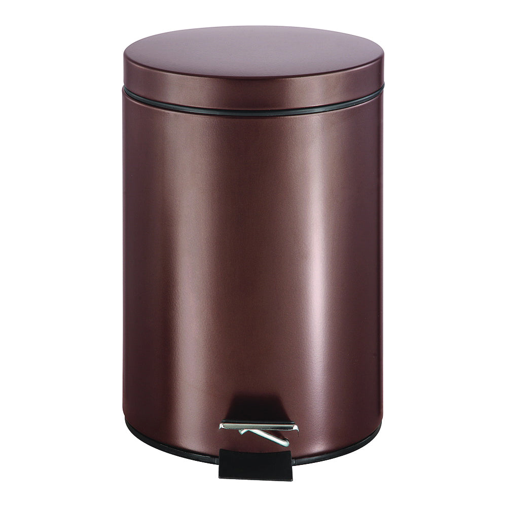Simple Spaces LYP0701 Trash Can, 1.85 gal Capacity, Plastic/Stainless Steel/Steel, Venetian Bronze, Flat Lid Closure