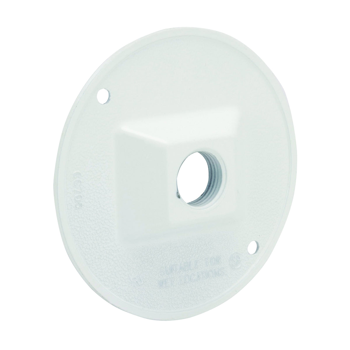 HUBBELL 5193-6 Cluster Cover, 4-1/8 in Dia, 4-1/8 in W, Round, Metal, White, Powder-Coated