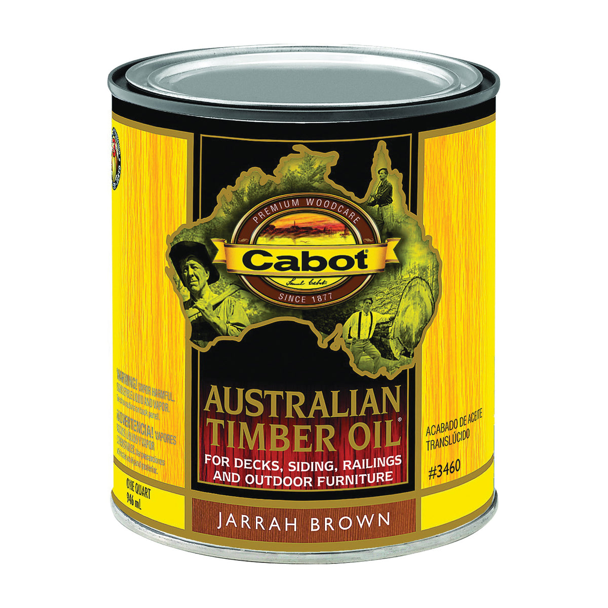 Cabot 3460 Australian Timber Oil, Jarrah Brown, Liquid, 1 qt, Can