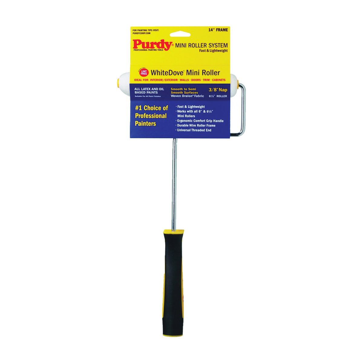 Purdy 140765014 Mini Roller System, Fabric Roller, 6-1/2 in L Roller