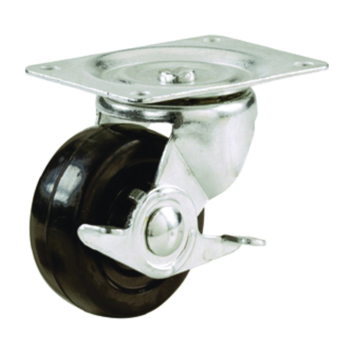 Shepherd Hardware 9510 Swivel Caster, 2-1/2 in Dia Wheel, 1-1/8 in W Wheel, Rubber Wheel, 100 lb