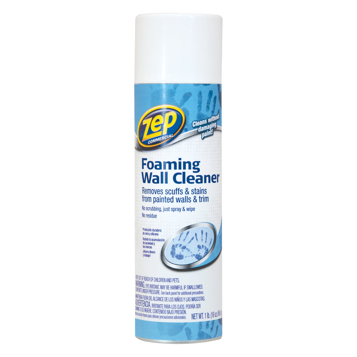 Zep ZUFWC18 Foaming Wall Cleaner, 18 oz Can, Ammonia, Opaque Off-White
